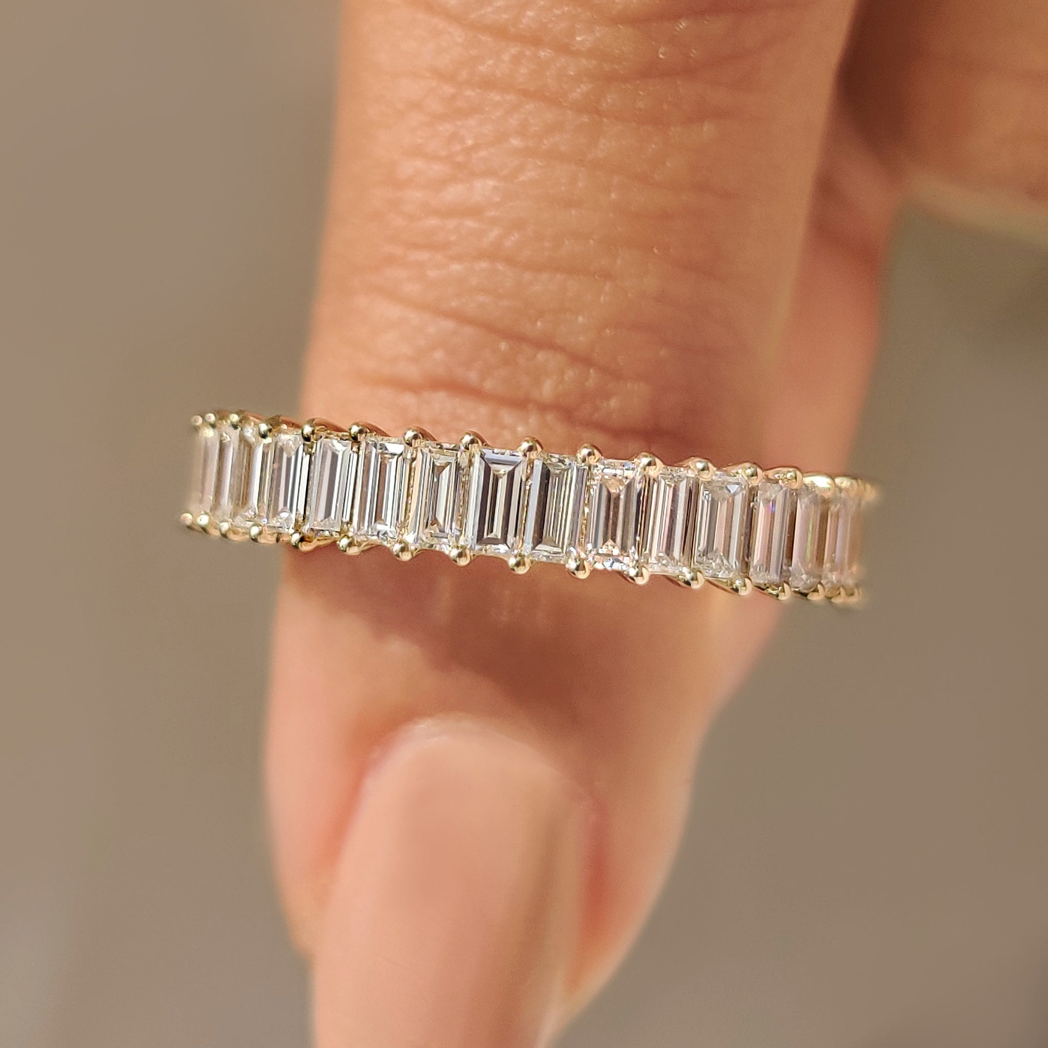 Diamond Baguette Band – Yellow Gold