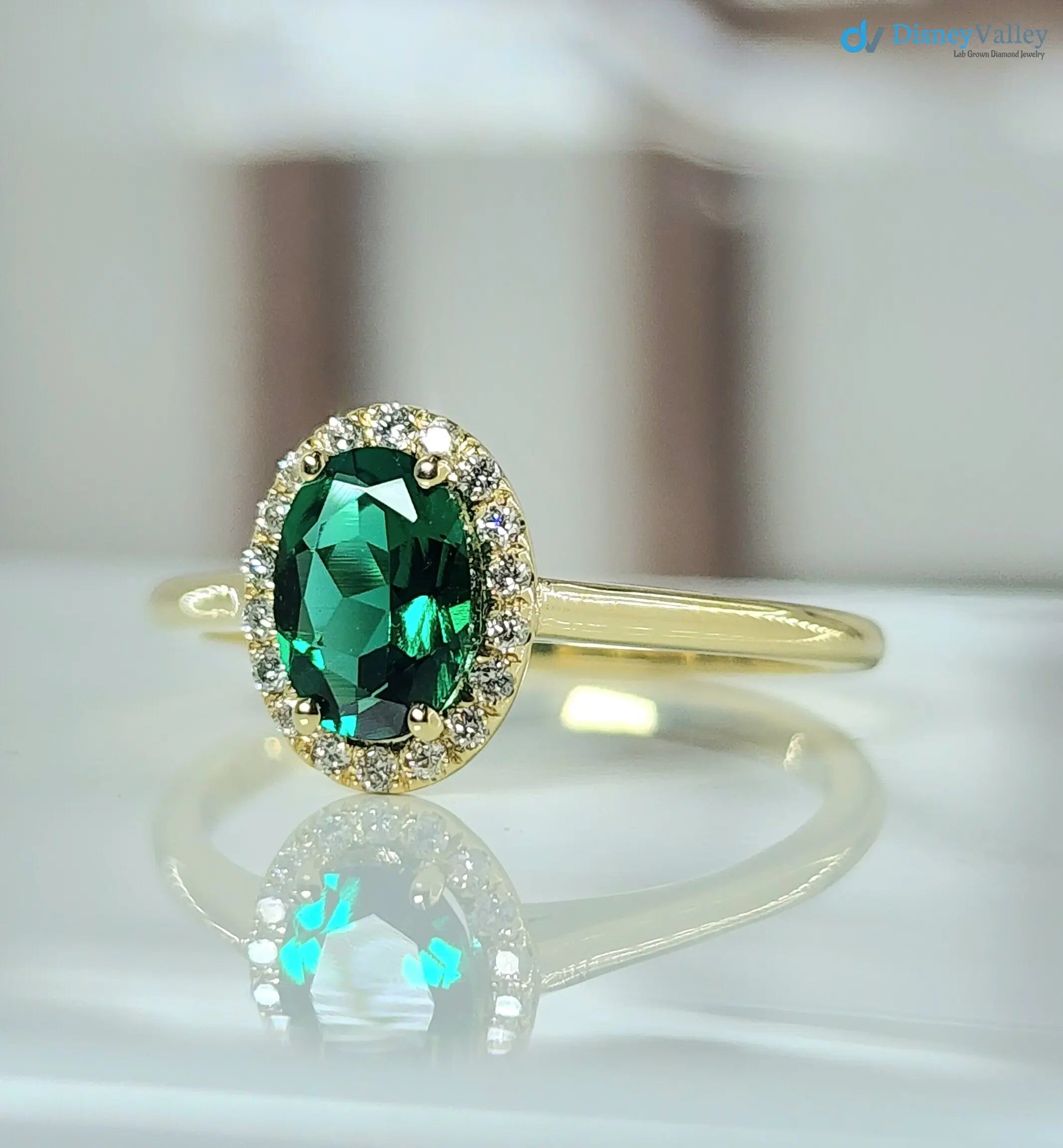 Halo Diamonds Engagement Ring for Wife to Be Oval Cut Dainty Ring - DisneyValley