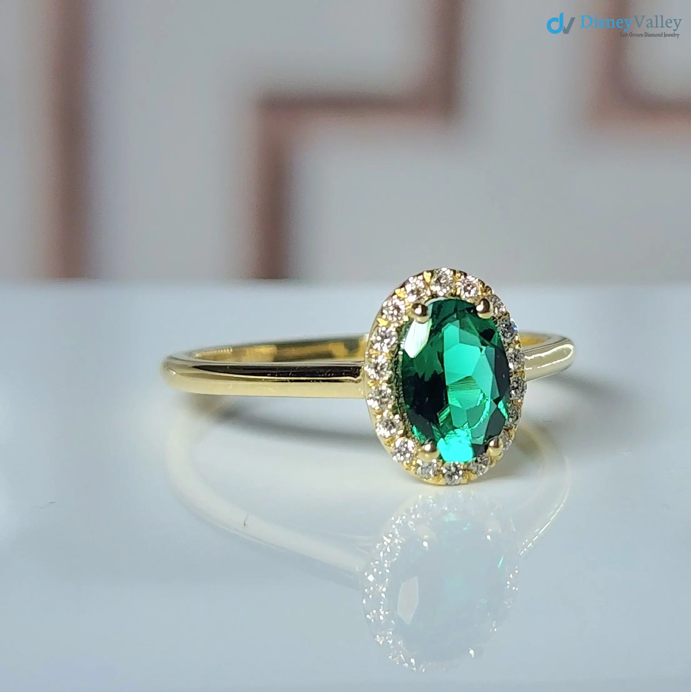 Halo Diamonds Engagement Ring for Wife to Be Oval Cut Dainty Ring - DisneyValley