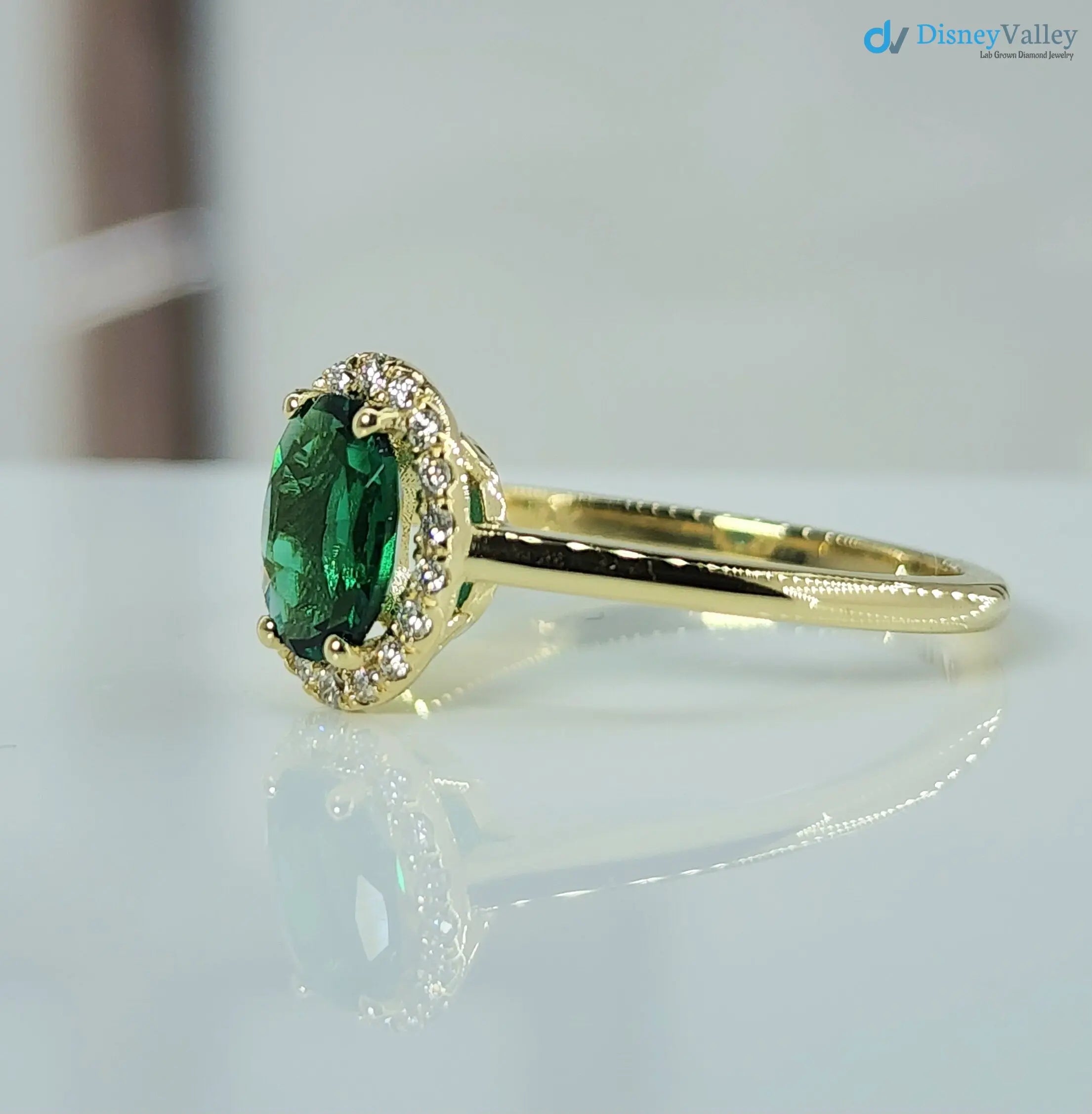 Halo Diamonds Engagement Ring for Wife to Be Oval Cut Dainty Ring - DisneyValley