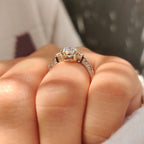 Oval Cut Vintage Engagement Ring with Filigree Design on Shank