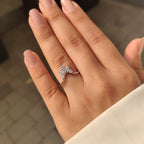 U Shape Curved Wedding Band with Marquise and Round Diamonds