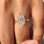 Solitaire Style Dutch Marquise Engagement Ring in Cathedral Setting