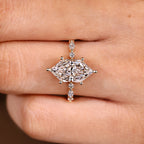 Dutch Marquise Engagement Ring With Distance Pave Prong Style