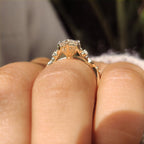 Flower Design Marquise Cut Diamond Ring In Vintage Style