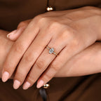 Oval Cut Diamond Ring With Round Side Stone Style