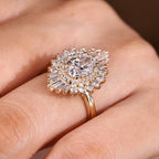 Oval Cut Engagement Ring In Double Halo Style