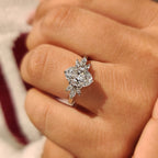 Oval Cut Diamond Ring With Side Stone Style In Muse Setting