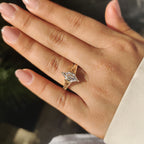 Hexagon Step Solitaire Diamond Ring In Milgrain Details