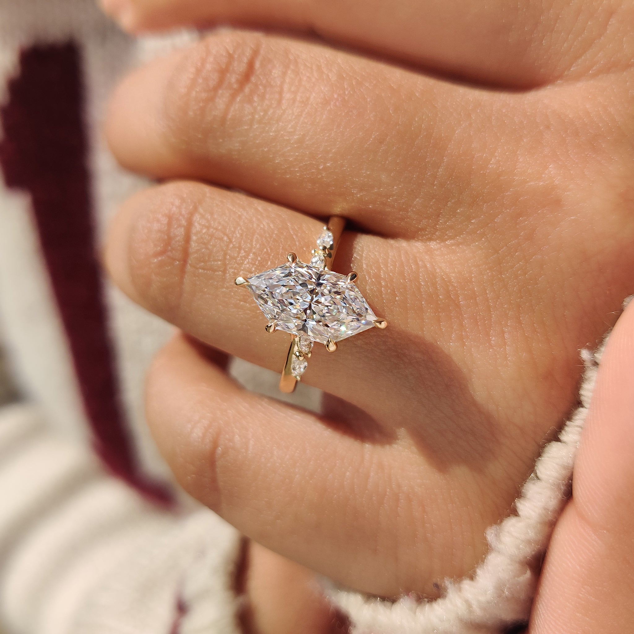 Dutch Marquise Cut Ring with Marquise Side Stones