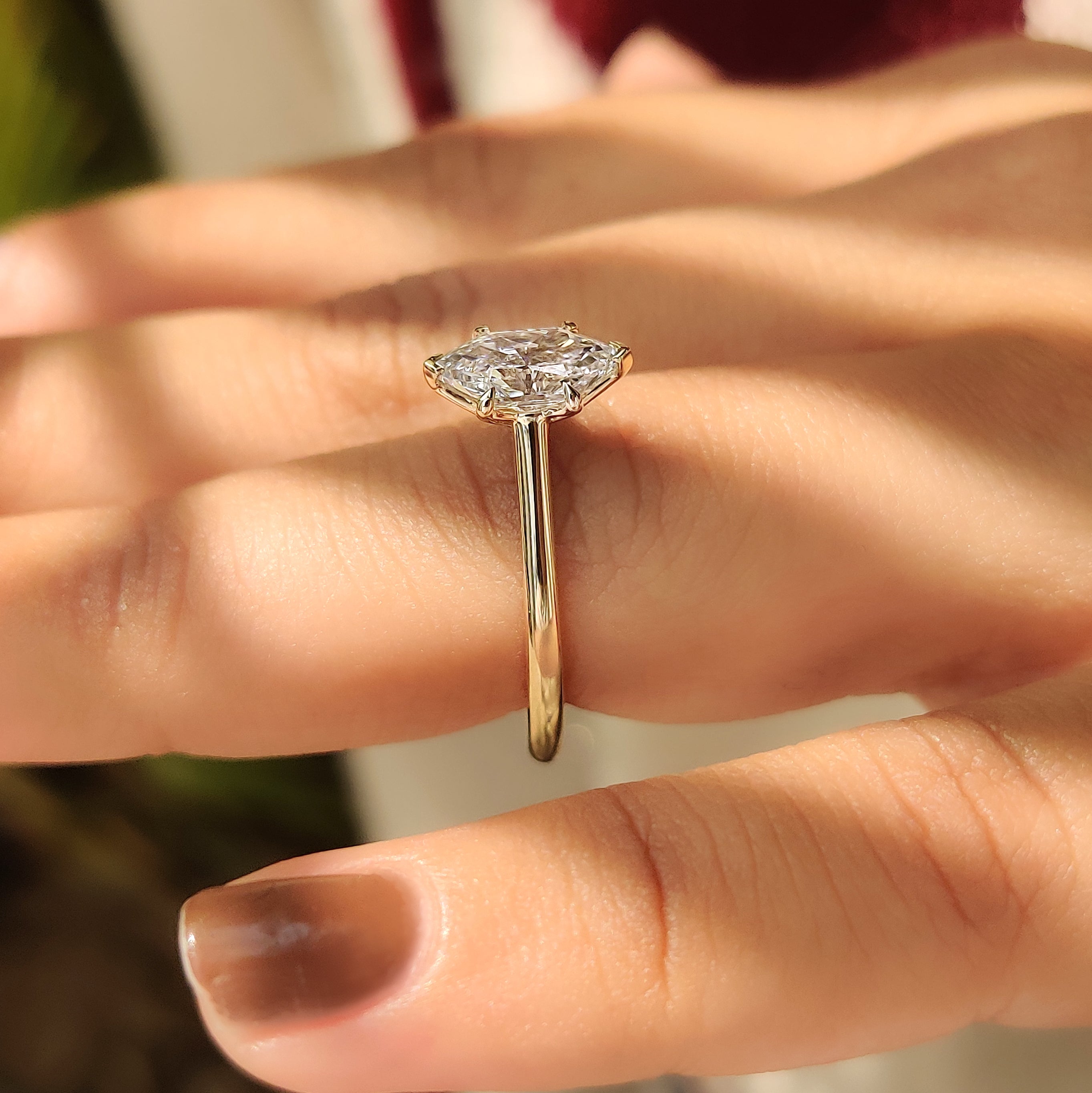 Solitaire Dutch Marquise Engagement Ring In Euro Shank