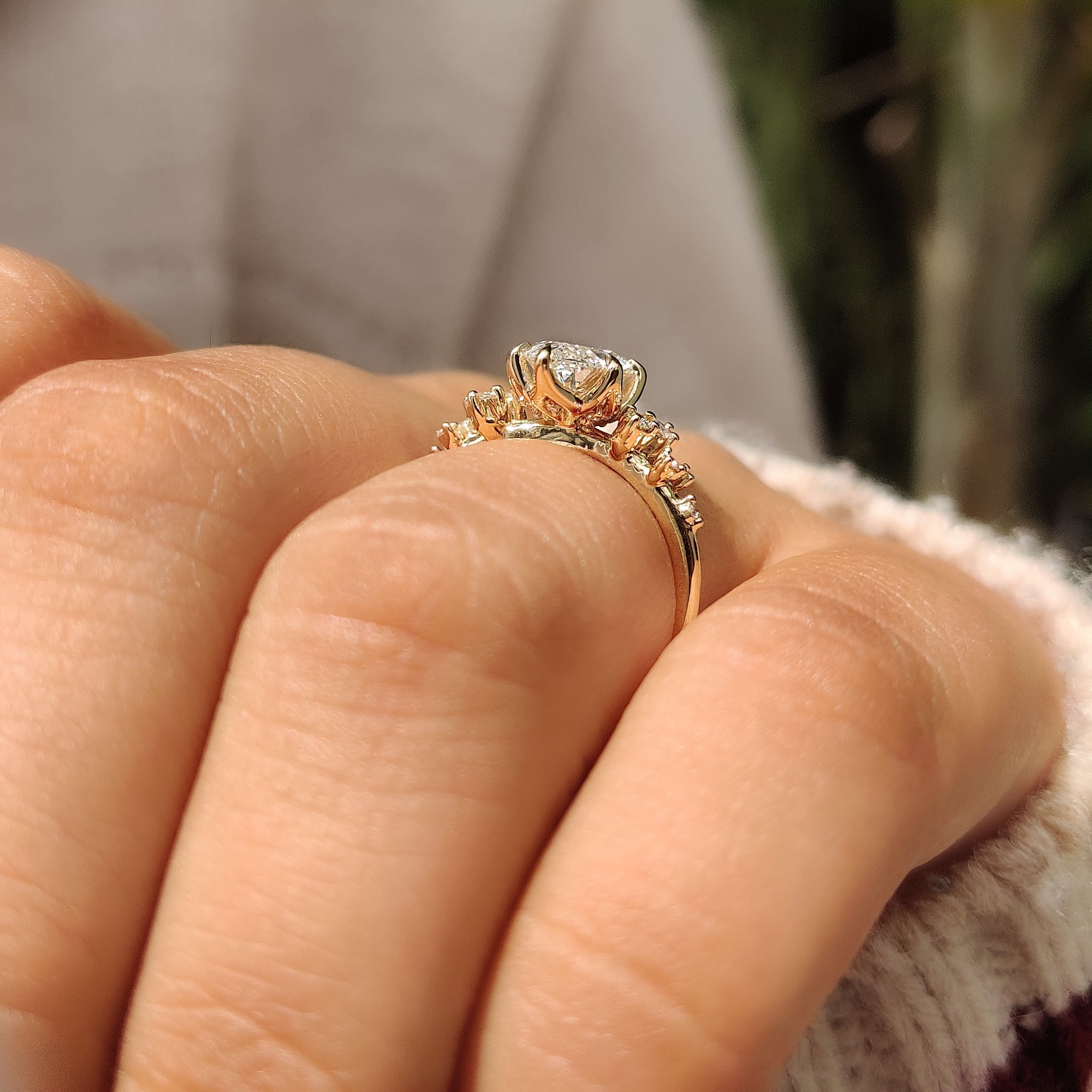 Marquise Engagement Ring in Tulip Setting