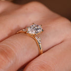 Pear Cut Engagement Ring With Side Stone In Vintage Style
