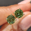 Green Portuguese Cut Diamond Earrings in Push Back