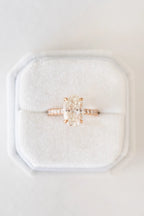 3.0 CT Oval Moissanite Solitaire Pave Setting Engagement Ring