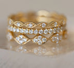 0.6 CTW  Round | Brilliant Cut Moissanite  Halo Unique Wedding Band