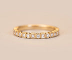 0.4 CTW  Round | Princess Cut Moissanite  Halo Unique Wedding Band