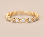 0.6 CTW  Round | Brilliant Cut Moissanite Halo Unique Wedding Band