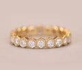 1.3 TCW Round Brilliant Cut Moissanite Halo Unique Wedding Band