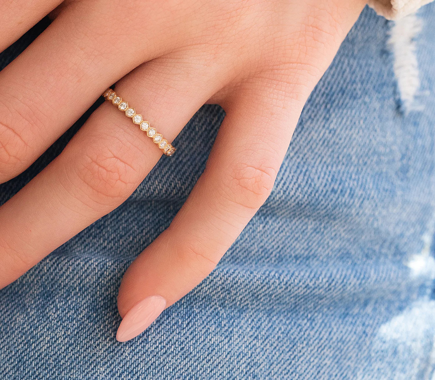 0.6 CTW  Round | Brilliant Cut Moissanite  Halo Unique Wedding Band