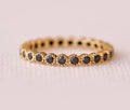 0.8 TCW Round Brilliant Cut Moissanite Bezel Halo Unique Wedding Band