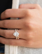 0.5 CTW  Round | Brilliant Cut Moissanite  Crossover  Halo Unique Wedding Band