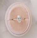 3.0 CT Oval Moissanite Solitaire Pave Setting Engagement Ring