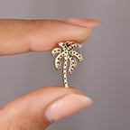 Palm Tree Pendant with Round Lab Grown Diamond in Tropical Style