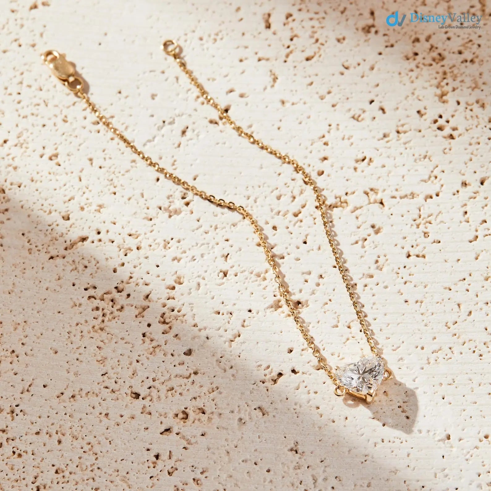 Heart Shaped Diamond Bracelet in Gold IGI Certified Minimalist Bracelet - DisneyValley
