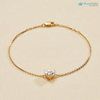 Heart Shaped Diamond Bracelet in Gold IGI Certified Minimalist Bracelet - DisneyValley