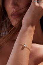 Heart Shaped Diamond Bracelet in Gold IGI Certified Minimalist Bracelet - DisneyValley