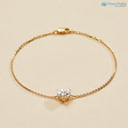 Heart Shaped Diamond Bracelet in Gold IGI Certified Minimalist Bracelet - DisneyValley