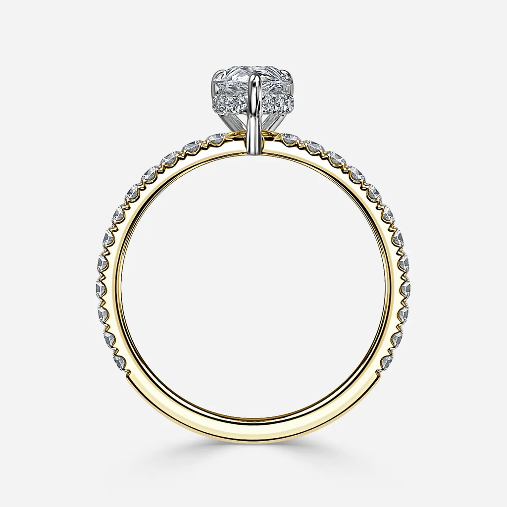 1.0 CT Pear Cut Moissanite Pave Bridal Ring Set