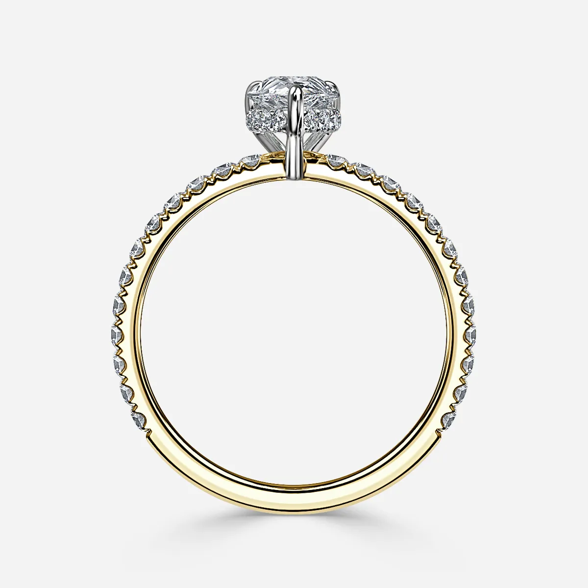 1.0 CT Pear Cut Moissanite Pave Bridal Ring Set