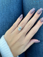 Hidden halo engagement ring 3 carat solitaire oval moissanite ring DisneyValley