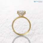 Hidden halo engagement ring 3 carat solitaire oval moissanite ring DisneyValley