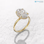 Hidden halo engagement ring 3 carat solitaire oval moissanite ring DisneyValley