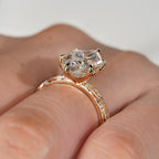 Dutch Marquise Vintage Inspired Engagement Ring with Pave