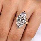 IGI Certified 10-12 Carat Marquise Diamond Ring in Solitaire Style