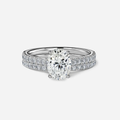 1.0 CT Oval Cut Moissanite Pave Bridal Ring Set