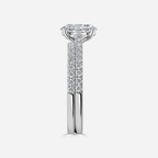 1.0 CT Oval Cut Moissanite Pave Bridal Ring Set
