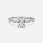 1.0 CT Radiant Cut Moissanite Pave Bridal Ring Set