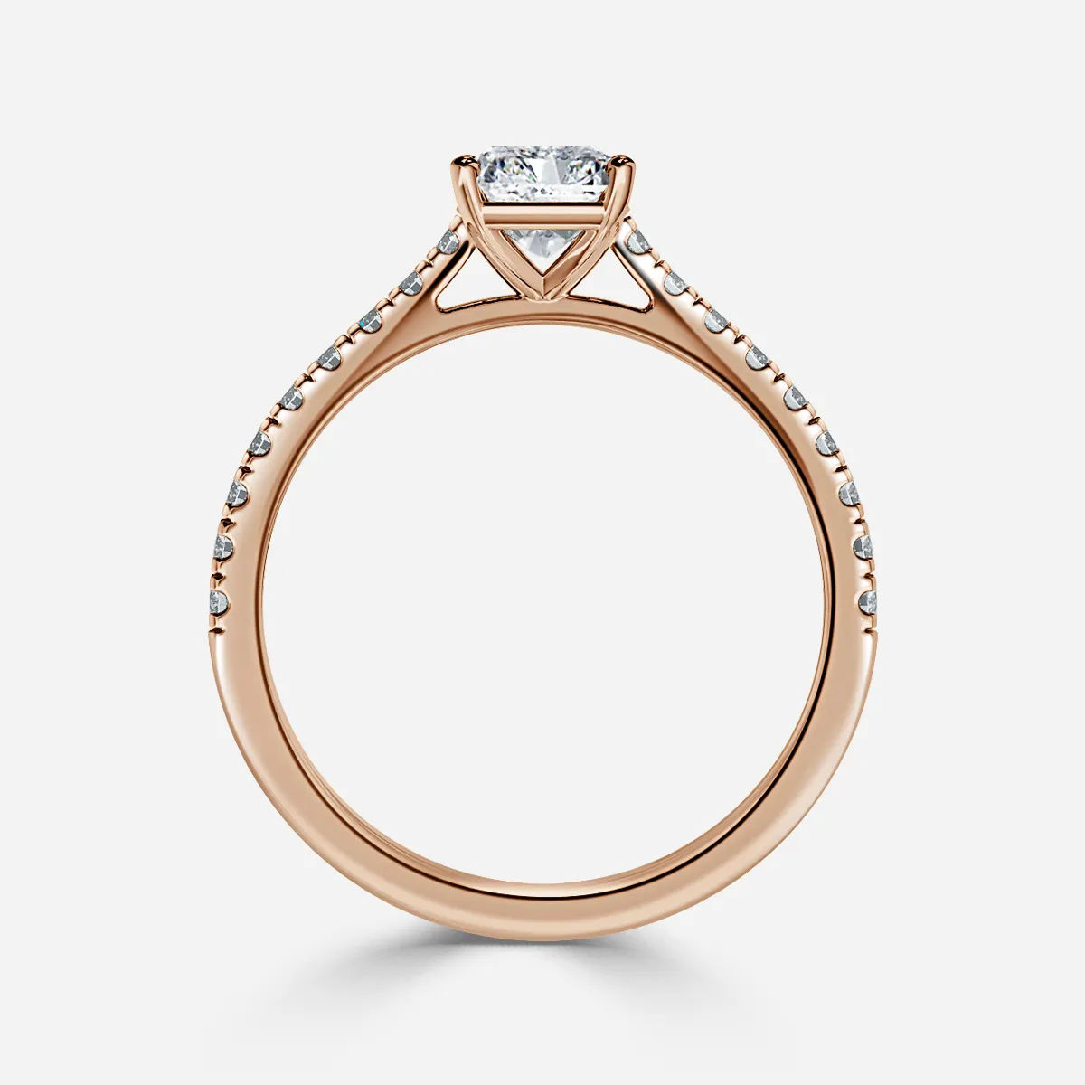 1.0 CT Radiant Cut Moissanite Pave Bridal Ring Set