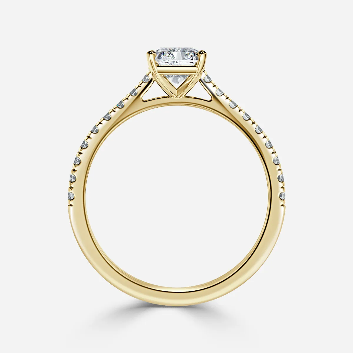 1.0 CT Radiant Cut Moissanite Pave Bridal Ring Set