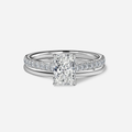 1.0 CT Radiant Cut Moissanite Pave Bridal Ring Set