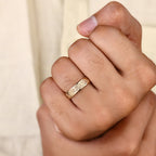 Comfort Fit Mens Wedding Band In Vintage Style