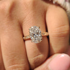 Oval Cut Nature Inspired Engagement Ring In Euro Shank