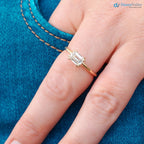 Horizontal Emerald-Cut lab grown Diamond engagement Ring - DisneyValley