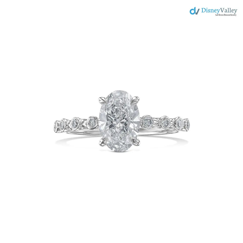 IGI Certified Oval Cut D/VVS2 Lab Grown Diamond Engagement Ring - DisneyValley