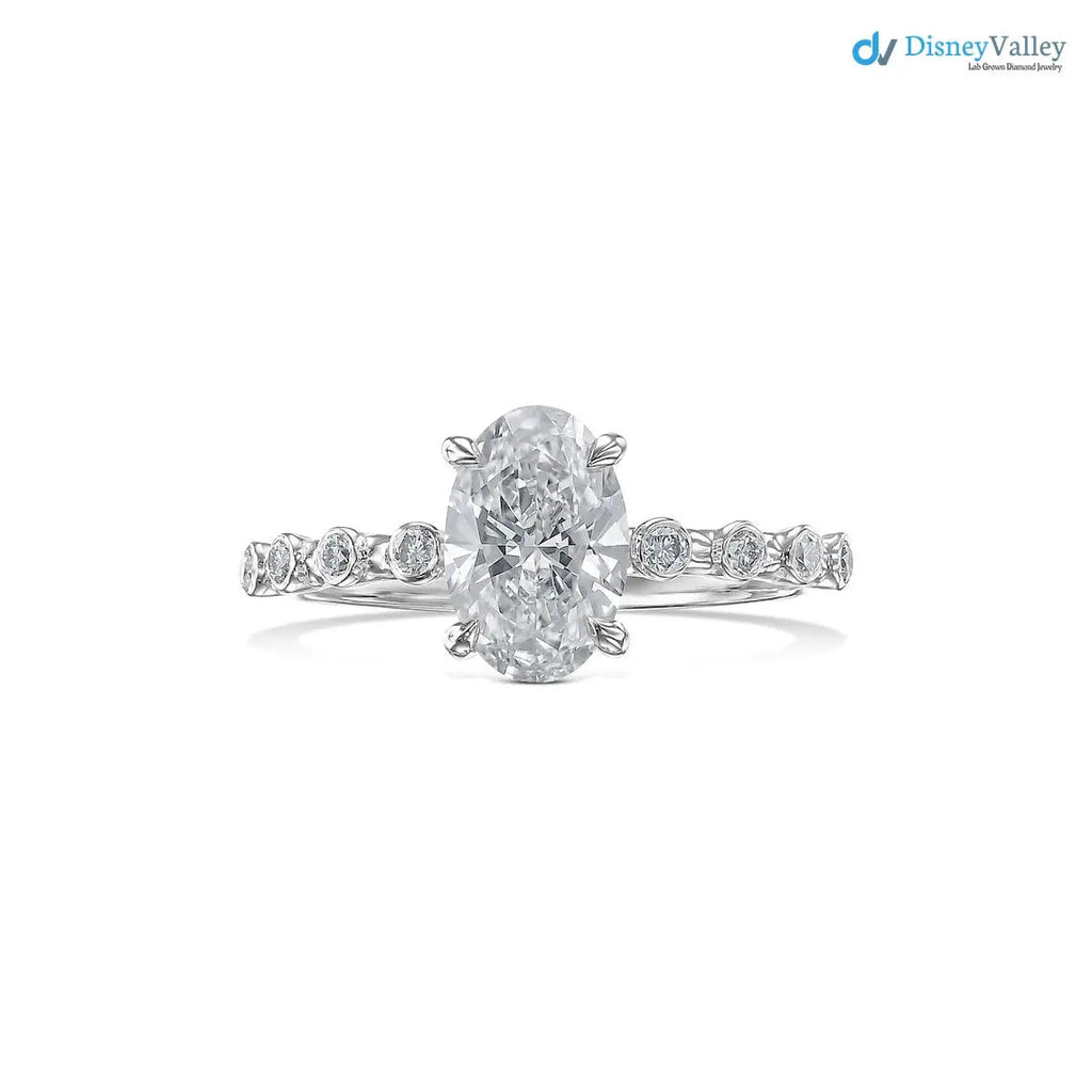 IGI Certified Oval Cut D/VVS2 Lab Grown Diamond Engagement Ring - DisneyValley
